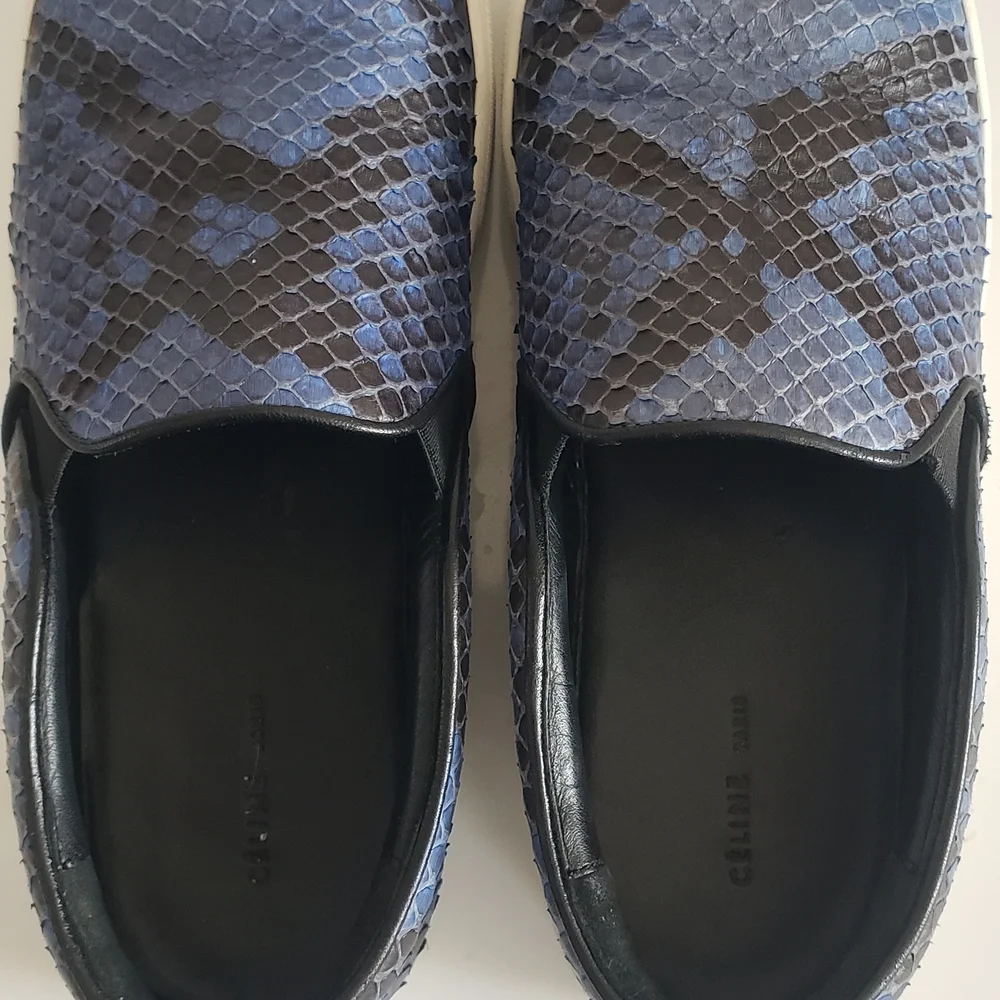 Celine Blue Snakeskin Slip-on Sneakers - Phoebe Philo Era Classics - Rare - Picture 5 of 5